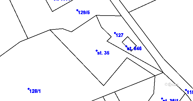 Parcela st. 35 v KÚ Harrachov, Katastrální mapa