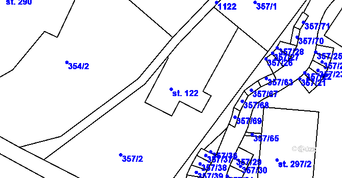 Parcela st. 122 v KÚ Harrachov, Katastrální mapa