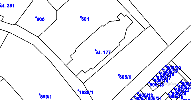 Parcela st. 177 v KÚ Harrachov, Katastrální mapa