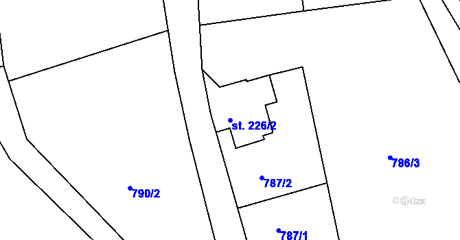 Parcela st. 226/2 v KÚ Harrachov, Katastrální mapa