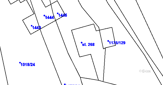 Parcela st. 268 v KÚ Harrachov, Katastrální mapa