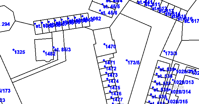 Parcela st. 485/1 v KÚ Harrachov, Katastrální mapa