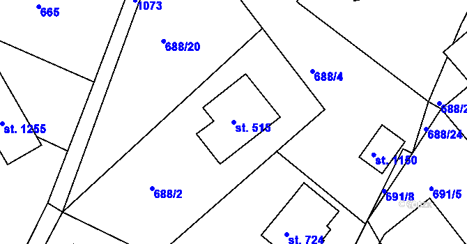 Parcela st. 515 v KÚ Harrachov, Katastrální mapa