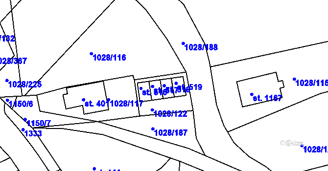 Parcela st. 518 v KÚ Harrachov, Katastrální mapa