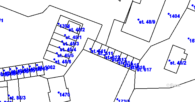 Parcela st. 611 v KÚ Harrachov, Katastrální mapa