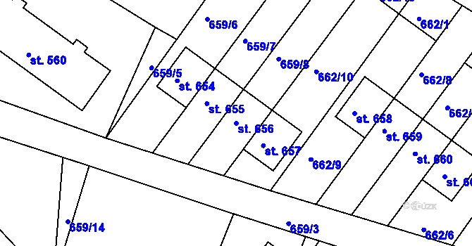 Parcela st. 656 v KÚ Harrachov, Katastrální mapa