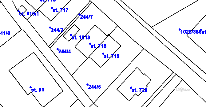 Parcela st. 719 v KÚ Harrachov, Katastrální mapa