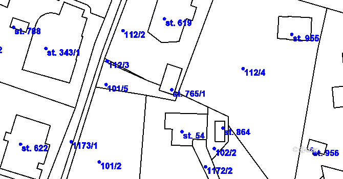 Parcela st. 765/1 v KÚ Harrachov, Katastrální mapa