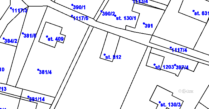 Parcela st. 812 v KÚ Harrachov, Katastrální mapa