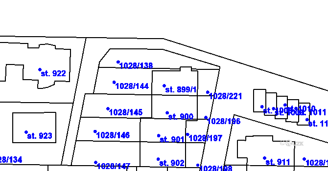 Parcela st. 899/1 v KÚ Harrachov, Katastrální mapa