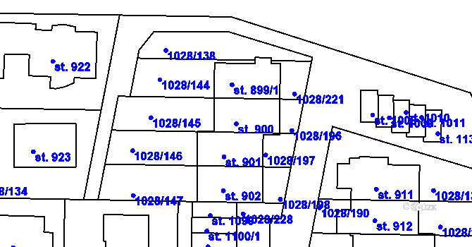 Parcela st. 900 v KÚ Harrachov, Katastrální mapa