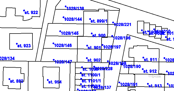 Parcela st. 901 v KÚ Harrachov, Katastrální mapa