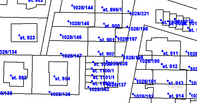 Parcela st. 902 v KÚ Harrachov, Katastrální mapa