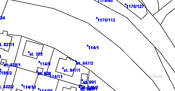 Parcela st. 114/1 v KÚ Harrachov, Katastrální mapa