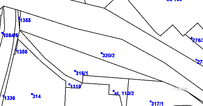 Parcela st. 320/2 v KÚ Harrachov, Katastrální mapa