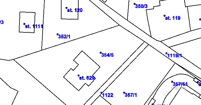 Parcela st. 354/5 v KÚ Harrachov, Katastrální mapa