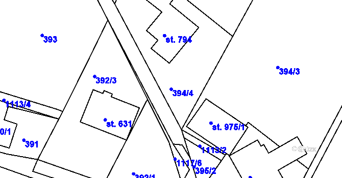 Parcela st. 394/4 v KÚ Harrachov, Katastrální mapa