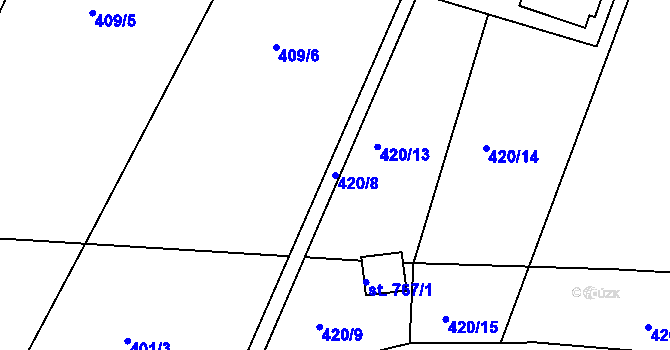 Parcela st. 420/8 v KÚ Harrachov, Katastrální mapa