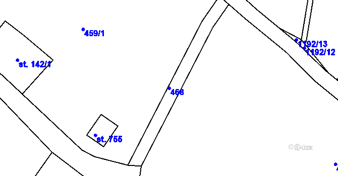 Parcela st. 468 v KÚ Harrachov, Katastrální mapa