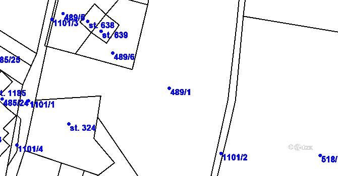 Parcela st. 489/1 v KÚ Harrachov, Katastrální mapa