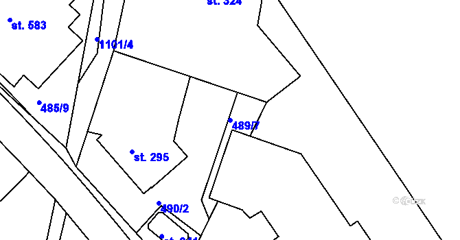 Parcela st. 489/7 v KÚ Harrachov, Katastrální mapa