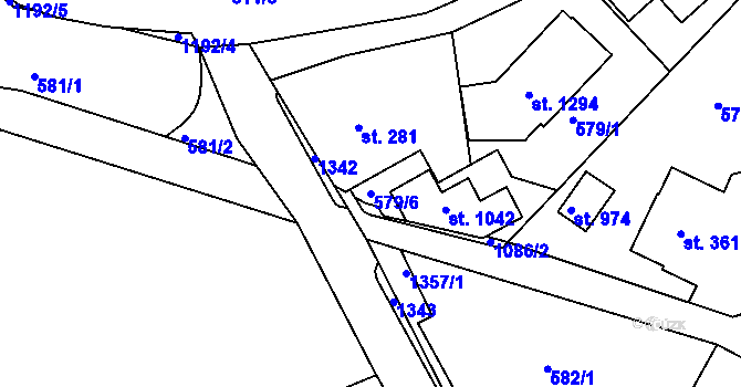 Parcela st. 579/6 v KÚ Harrachov, Katastrální mapa