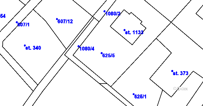 Parcela st. 625/5 v KÚ Harrachov, Katastrální mapa