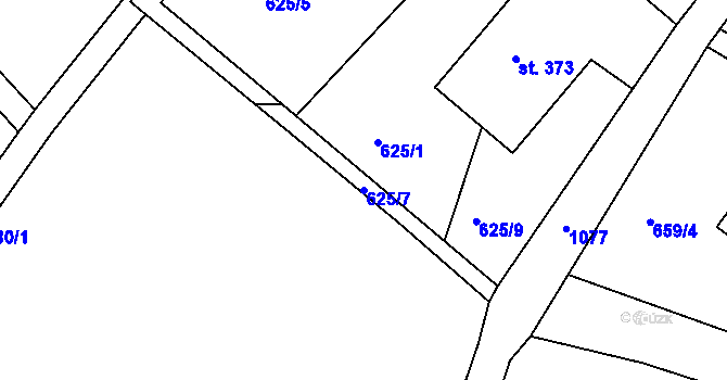 Parcela st. 625/7 v KÚ Harrachov, Katastrální mapa