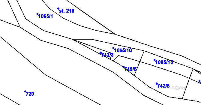 Parcela st. 742/3 v KÚ Harrachov, Katastrální mapa