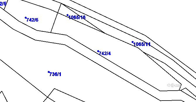 Parcela st. 742/4 v KÚ Harrachov, Katastrální mapa