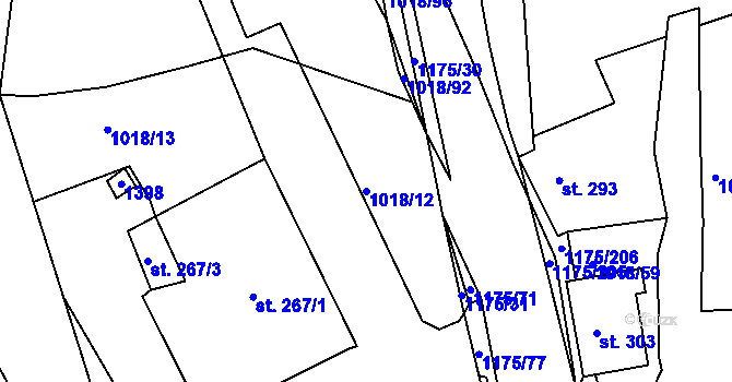 Parcela st. 1018/12 v KÚ Harrachov, Katastrální mapa