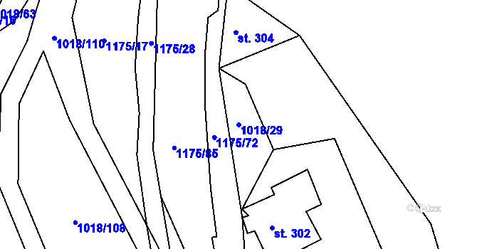 Parcela st. 1018/29 v KÚ Harrachov, Katastrální mapa
