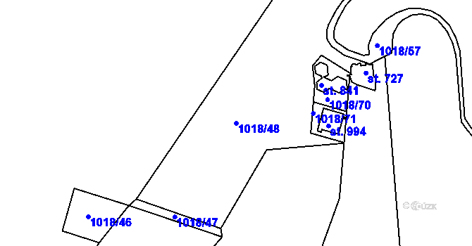 Parcela st. 1018/48 v KÚ Harrachov, Katastrální mapa