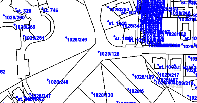 Parcela st. 1028/128 v KÚ Harrachov, Katastrální mapa