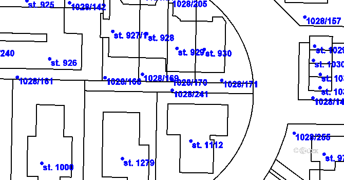Parcela st. 1028/241 v KÚ Harrachov, Katastrální mapa