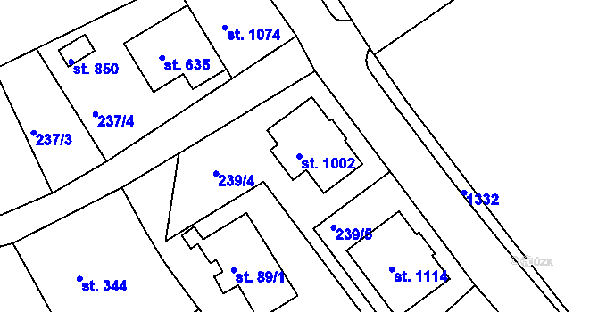 Parcela st. 1002 v KÚ Harrachov, Katastrální mapa