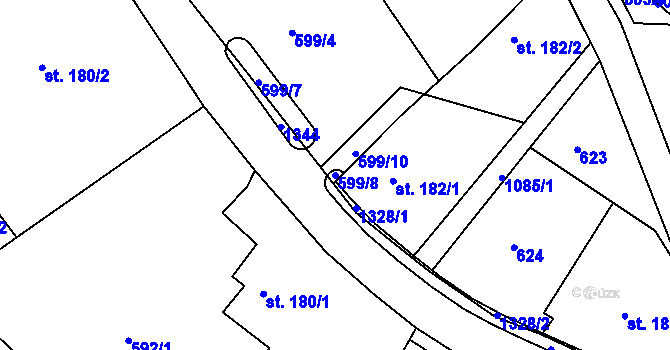 Parcela st. 599/8 v KÚ Harrachov, Katastrální mapa
