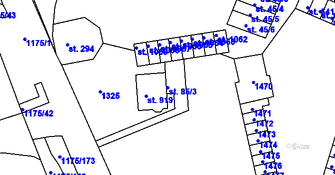 Parcela st. 85/3 v KÚ Harrachov, Katastrální mapa