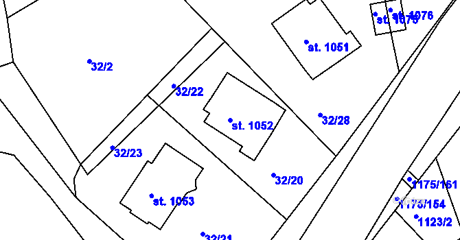 Parcela st. 1052 v KÚ Harrachov, Katastrální mapa