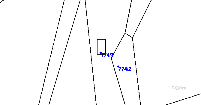 Parcela st. 774/3 v KÚ Harrachov, Katastrální mapa