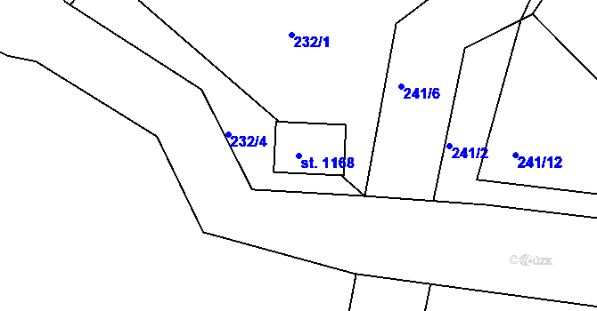 Parcela st. 1168 v KÚ Harrachov, Katastrální mapa