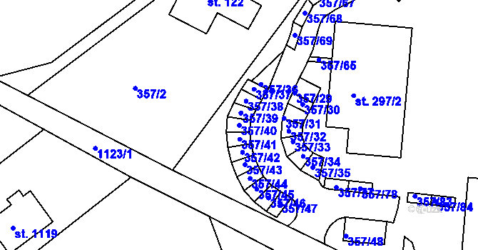 Parcela st. 357/40 v KÚ Harrachov, Katastrální mapa