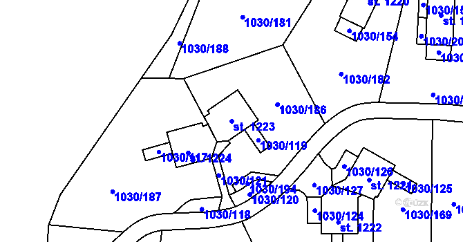 Parcela st. 1223 v KÚ Harrachov, Katastrální mapa