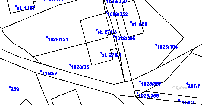 Parcela st. 271/1 v KÚ Harrachov, Katastrální mapa