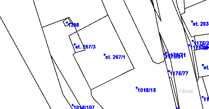 Parcela st. 267/1 v KÚ Harrachov, Katastrální mapa