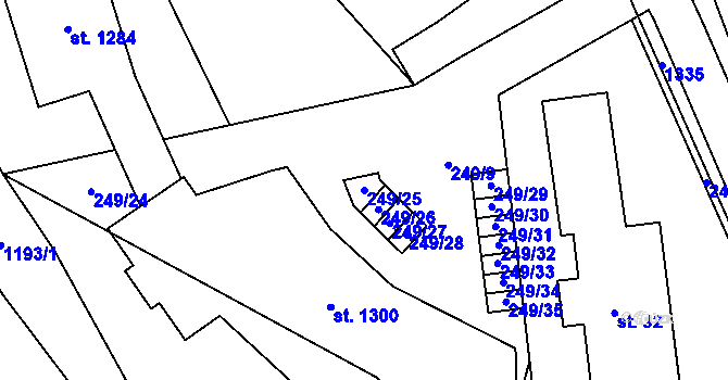 Parcela st. 249/25 v KÚ Harrachov, Katastrální mapa