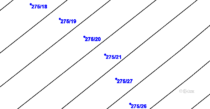 Parcela st. 275/21 v KÚ Hartinkov, Katastrální mapa