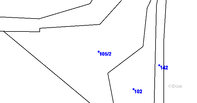 Parcela st. 105/2 v KÚ Hořejší Krušec, Katastrální mapa