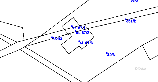 Parcela st. 87/3 v KÚ Dolejší Krušec, Katastrální mapa