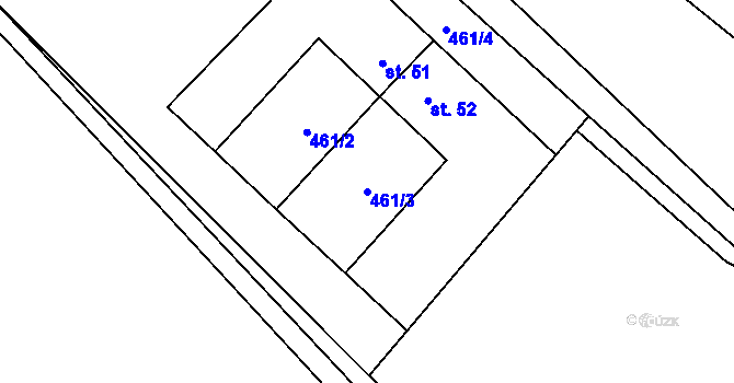 Parcela st. 461/3 v KÚ Štěpanice, Katastrální mapa